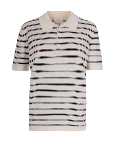 Apc Striped Polo Shirt In Neutral