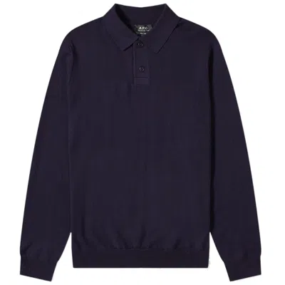 Apc Polo Neck Knitted Sweater In Black
