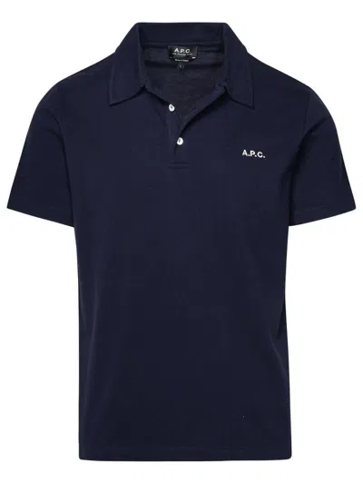 Apc Logo-embroidered Cotton Polo Shirt In Black