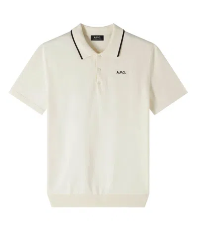 Apc A.p.c. Polo Shirt With Contrast Piping In Neutral