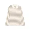 Apc Striped Long-sleeve Polo Shirt In White