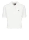 Apc Cropped Short-sleeved Cotton Polo In White