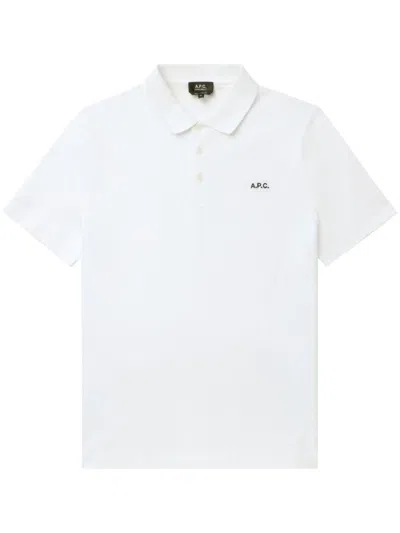 Apc A.p.c. Carter Polo Shirt With Logo Embroidery In White