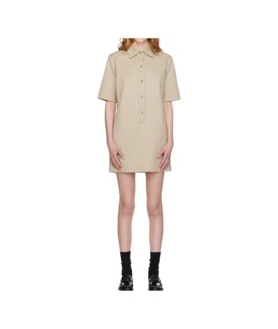 Apc Cotton Dress Featuring Short Sleeves In Neutral