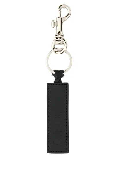 APC A.P.C. BLACK LEATHER KEY RING