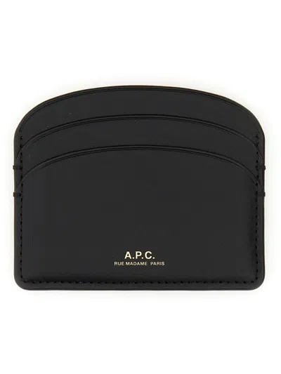 A.p.c. Porte-cartes Demi-lune In Black