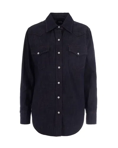 A.p.c. Premium Organic Cotton Women's Shirt - A. P.c. Inspired In Indigo