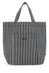 Apc Printed Denim Thais Shopping Bag In Blue