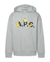 Apc Printed Hooded Sweater In Gray