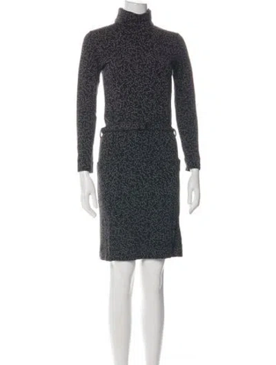 Pre-owned A.p.c. Printed Knee-length Dress In Black