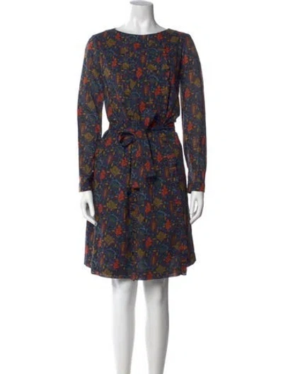 Pre-owned Apc Printed Knee-length Dress In Blue