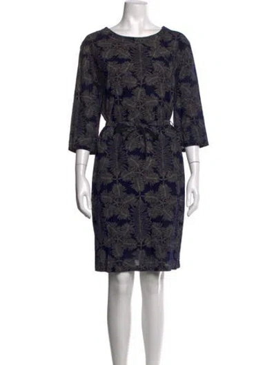 Pre-owned A.p.c. Printed Knee-length Dress In Blue