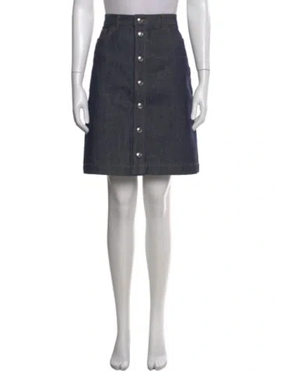 Pre-owned A.p.c. Printed Knee-length Skirt In Blue