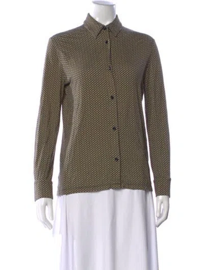 Pre-owned A.p.c. Printed Long Sleeve Button-up Top In Multi