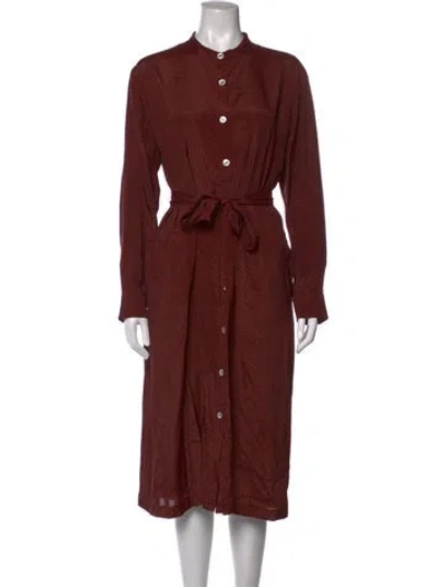 Pre-owned A.p.c. Printed Midi Length Dress In Burgundy