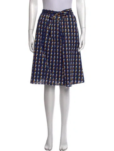Pre-owned A.p.c. Printed Midi Length Skirt In Blue