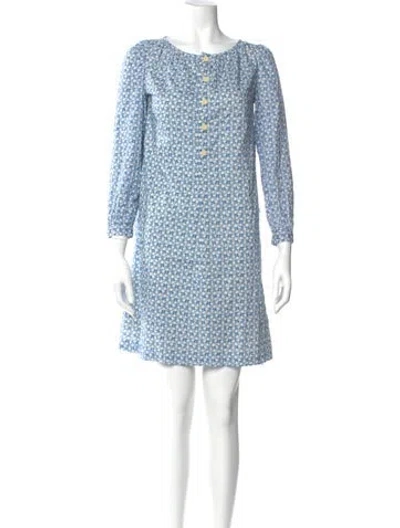 Pre-owned Apc Printed Mini Dress In Blue