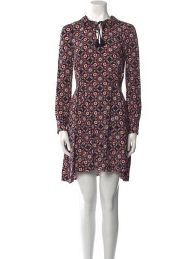 Pre-owned Apc Printed Mini Dress In Blue