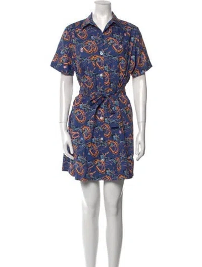 Pre-owned Apc Printed Mini Dress In Blue