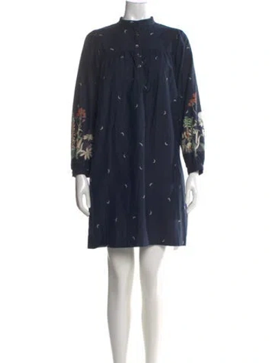 Pre-owned Apc Printed Mini Dress In Blue