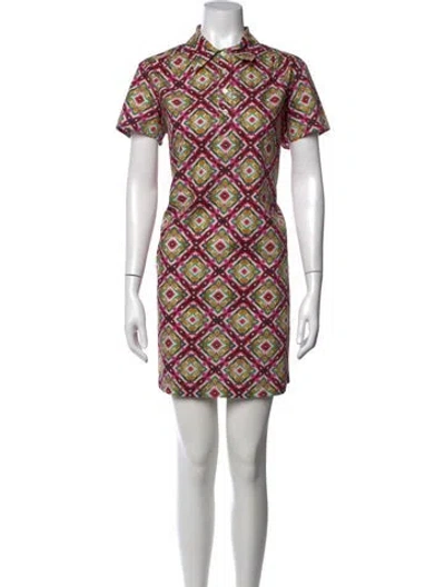 Pre-owned A.p.c. Printed Mini Dress In Pink