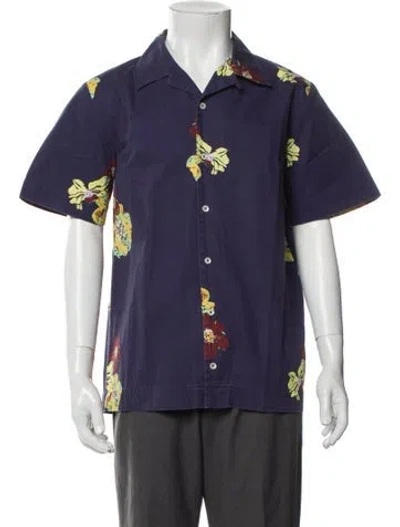 Pre-owned Apc Printed Short Sleeve Shirt In Blue