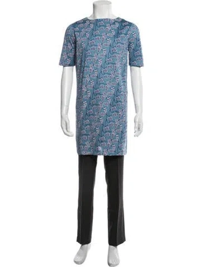 Pre-owned Apc Printed Short Sleeve Shirt In Blue