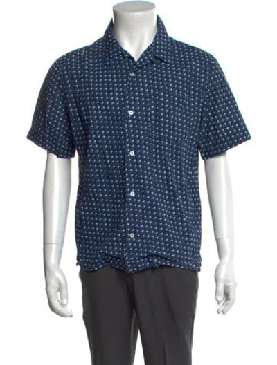 Pre-owned A.p.c. Printed Short Sleeve Shirt In Blue