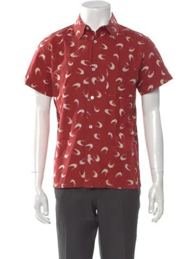 Pre-owned A.p.c. Printed Short Sleeve Shirt In Red