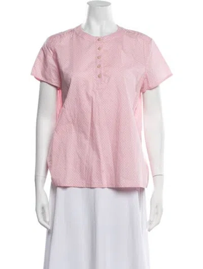 Pre-owned A.p.c. Printed Short Sleeve Top In Pink
