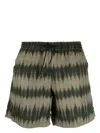 Apc A.p.c. Men Swimsuit With Print In Green