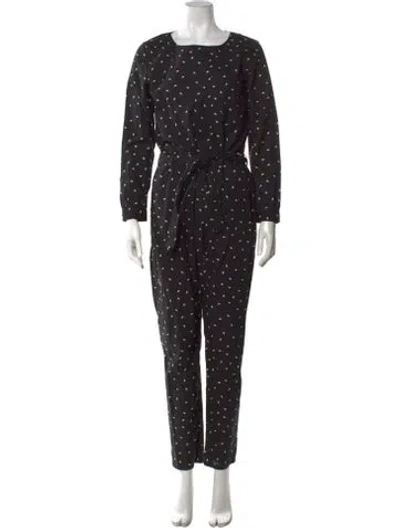 Pre-owned A.p.c. Printed Square Neckline Jumpsuit In Black