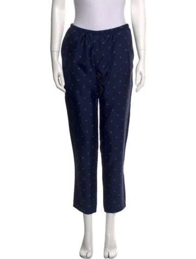 Pre-owned Apc Printed Straight Leg Pants In Blue