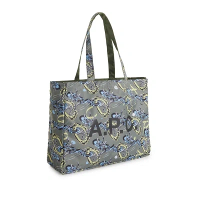 A.p.c. Printed Tote Bag In Burgundy