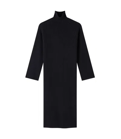 Apc Prisca Dress In Iak - Dark Navy Blue
