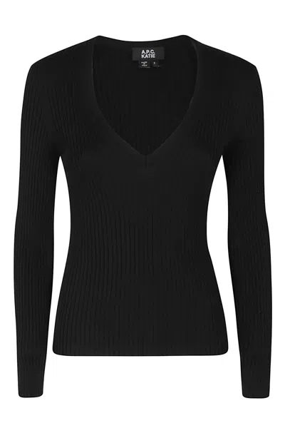 Apc Camille Chunky-ribbed Jumper In Black