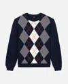 Apc A.p.c. Diamond Pattern Crewneck Sweater In Blue