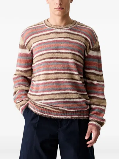 A.p.c. Pull Hector Horizontal-stripe Sweater In Pink