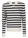 Apc A.p.c. Striped Sweater With Logo In White