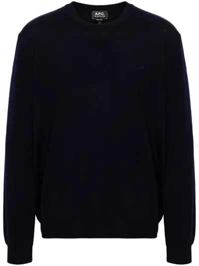 Apc A.p.c. Pull Matt Logo Clothing In Blue