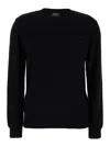 Apc A.p.c. Black Sweater With Tonal Logo Embroidery In Wool Woman In Black