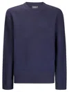 Apc Textured Wool Crew-neck Sweater In Blue