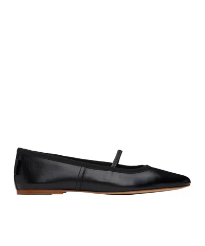APC ROUND-TOE LEATHER BALLERINA SHOES