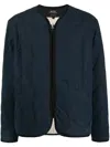 Apc Quilted Front-zip Jacket In Blue
