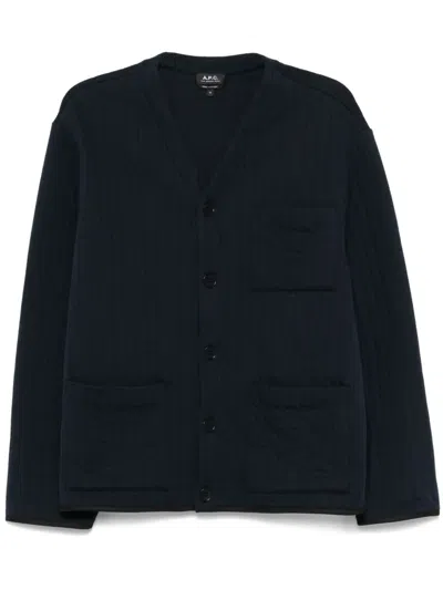 Apc Quilted Jacket In Blue