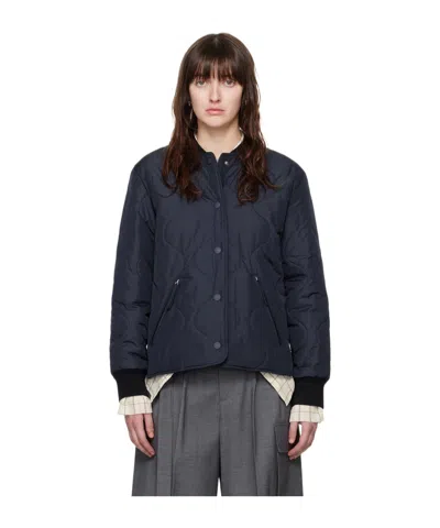 Apc Quilted Padded Bomber Jacket In Black