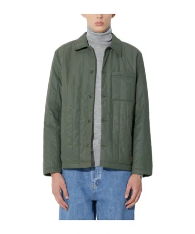 A.p.c. Quilted Panelled Jacket In Green