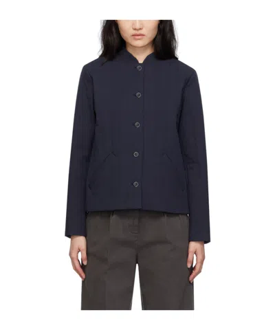 Apc Quilted Stand-neck Casual Jacket In Black
