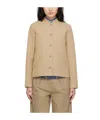 Apc Quilted Stand-neck Casual Jacket In Brown