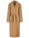 A.p.c. Wool-blend Belted Coat In Brown